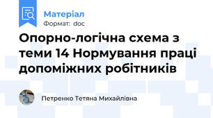 Опорно-логічна схема з теми 14 Нормування праці допоміжних робітників