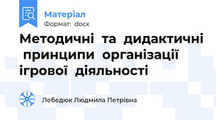 Методичні  та  дидактичні  принципи  організації  ігрової  діяльності