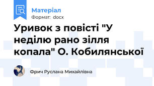 Уривок з повісті "У неділю рано зілля копала" О. Кобилянської
