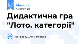 Дидактична гра "Лото. категорії"