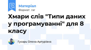 Хмари слів "Типи даних у програмуванні" для 8 класу