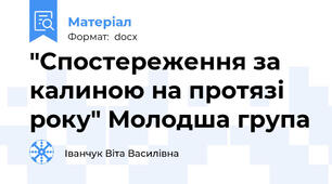 "Спостереження за калиною на протязі року" Молодша група