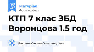 КТП 7 клас ЗБД Воронцова 1.5 год