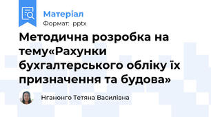 Методична розробка на тему«Рахунки бухгалтерського обліку їх призначення та будова»
