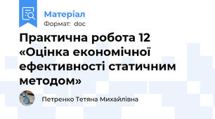 Практична робота 12 «Оцінка економічної ефективності статичним методом»