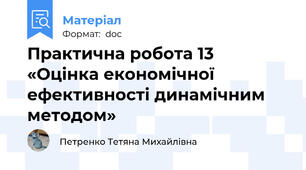 Практична робота 13 «Оцінка економічної ефективності динамічним методом»