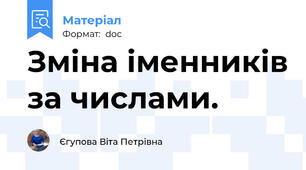 Зміна іменників за числами.