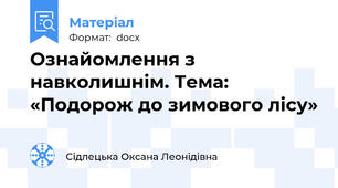 Ознайомлення з навколишнім. Тема: «Подорож до зимового лісу»