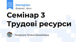 Семінар 3 Трудові ресурси