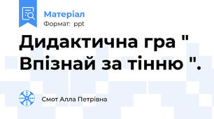 Дидактична гра " Впізнай за тінню ".