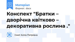 Конспект "Братки – дворічна квітково – декоративна рослина ."