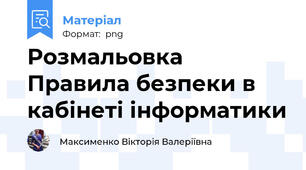 Розмальовка Правила безпеки в кабінеті інформатики