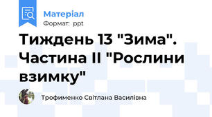 Тиждень 13 "Зима". Частина ІІ "Рослини взимку"