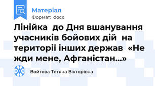 Лінійка  до Дня вшанування учасників бойових дій  на території інших держав  «Не жди мене, Афганістан…»