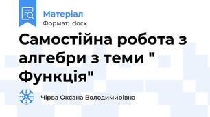 Самостійна робота з алгебри з теми " Функція"