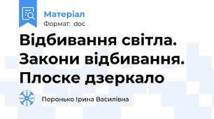 Відбивання світла. Закони відбивання. Плоске дзеркало