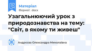 Узагальнюючий урок з природознавства на тему: "Світ, в якому ти живеш"
