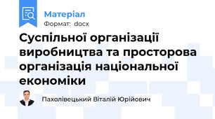 Суспільної організації виробництва та просторова організація національної економіки