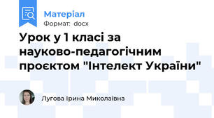 Урок у 1 класі за науково-педагогічним проєктом "Інтелект України"