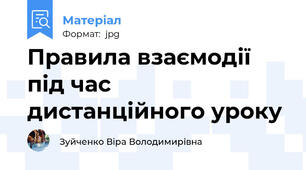 Правила взаємодії під час дистанційного уроку