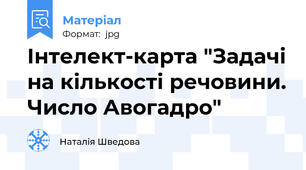 Інтелект-карта "Задачі на кількості речовини. Число Авогадро"