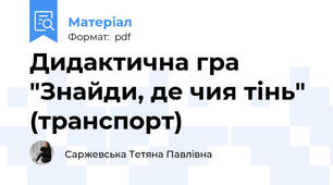 Дидактична гра "Знайди, де чия тінь" (транспорт)