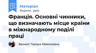 Франція. Основні чинники, що визначають місце країни в міжнародному поділі праці