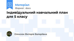 Індивідуальний навчальний план для 5 класу