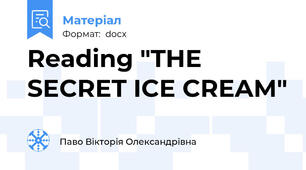 Reading "THE SECRET ICE CREAM"