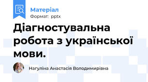 Діагностувальна робота з української мови.