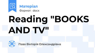 Reading "BOOKS AND TV"