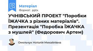 УЧНІВСЬКИЙ ПРОЕКТ "Поробки ЇЖАЧКА з різних матеріалів". Презентація "Поробка ЇЖАЧКА з мушлей" (Федорович Артем)