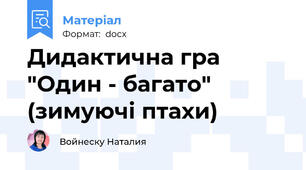 Дидактична гра "Один - багато" (зимуючі птахи)