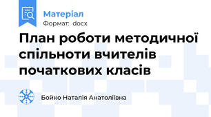 План роботи методичної спільноти вчителів початкових класів