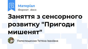 Заняття з сенсорного розвитку "Пригоди мишенят"