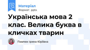 Українська мова 2 клас. Велика буква в кличках тварин