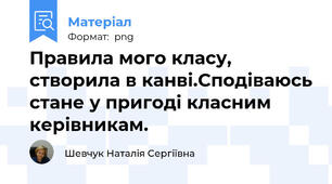 Правила мого класу, створила в канві.Сподіваюсь стане у пригоді класним керівникам.