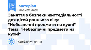 Заняття з безпеки життєдіяльності для дітей раннього віку: "Небезпечні предмети на кухні" Тема: "Небезпечні предмети на кухні"