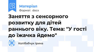 Заняття з сенсорного розвитку для дітей раннього віку. Тема: "У гості до їжачка йдемо"