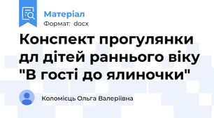 Конспект прогулянки дл дітей раннього віку "В гості до ялиночки"