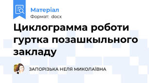 Циклограмма роботи гуртка позашкыльного закладу