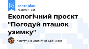 Екологічний проєкт "Погодуй пташок узимку"