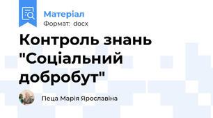 Контроль знань  "Соціальний добробут"