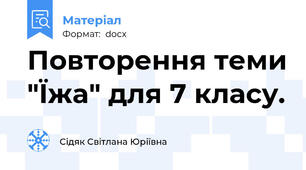 Повторення теми "Їжа" для 7 класу.