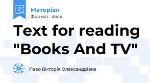 Text for reading "Books And TV"