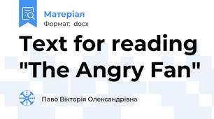 Text for reading "The Angry Fan"