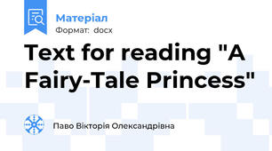 Text for reading "A Fairy-Tale Princess"
