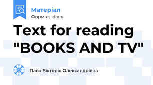 Text for reading "BOOKS AND TV"