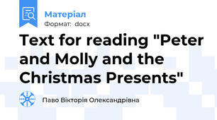 Text for reading "Peter and Molly and the Christmas Presents"