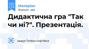 Дидактична гра "Так чи ні?". Презентація.